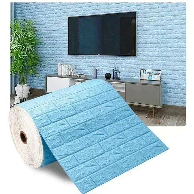 3D Self-Adhesive Brick Wallpaper Roll – Waterproof Home Wall Stickers-Light yellow brick / 70CMX10M
