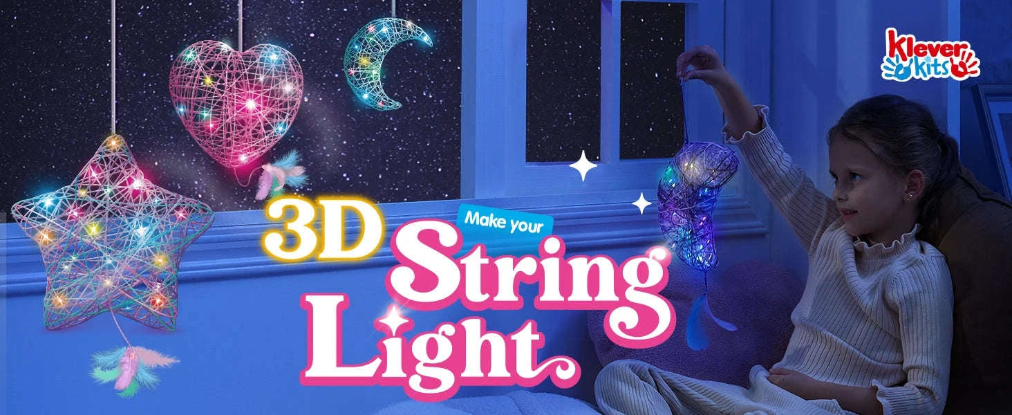 3D String Art Kit with LED Lights for Kids Creative Craft Set-United States / Art Light Craft