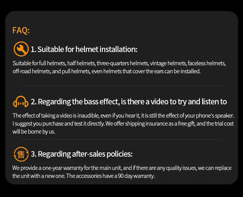 3D Surround Heavy Bass Motorcycle Bluetooth Headset-Soft Tube mic