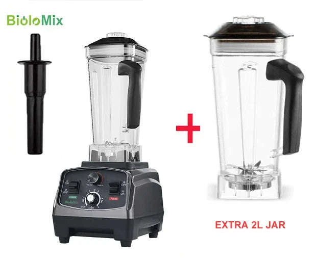 3HP 2200W Commercial Blender with Timer and 2L BPA-Free Jar-With Extra 3 Parts / UK Plug / United Kingdom