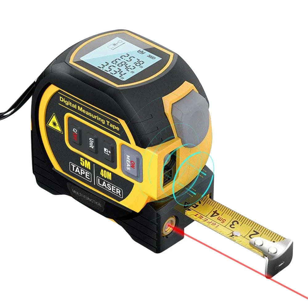 3in1 Laser Rangefinder Distance Meter with Measuring Tape-Type A 60m