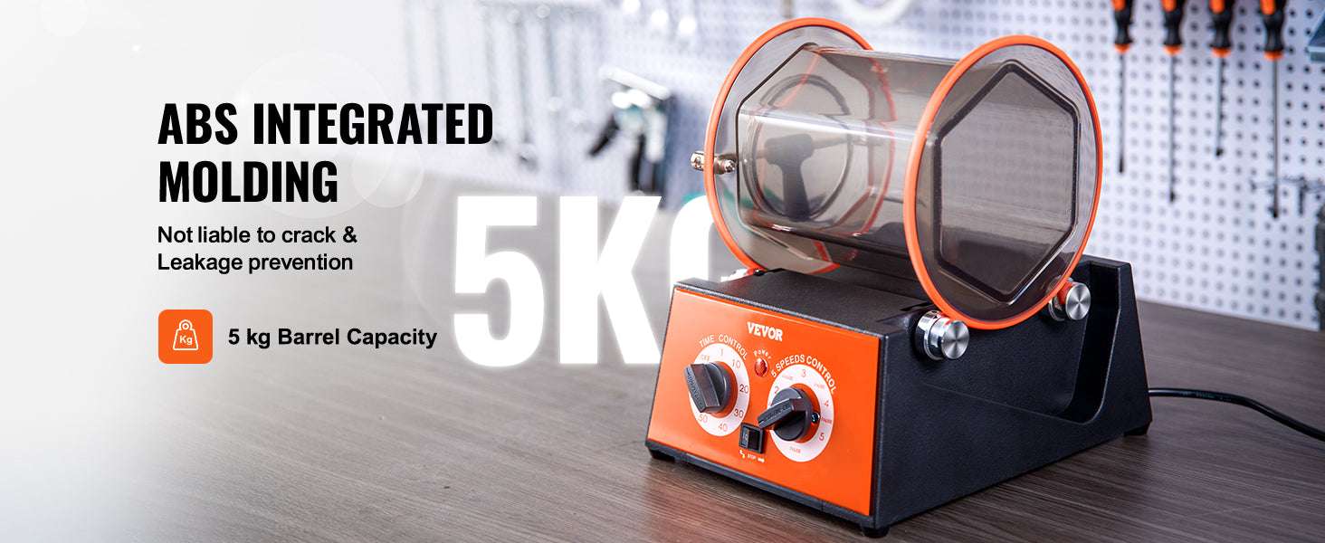 3kg / 5kg Rotary Jewelry Polishing Tumbler Machine with Timer-5Kg Capacity / france