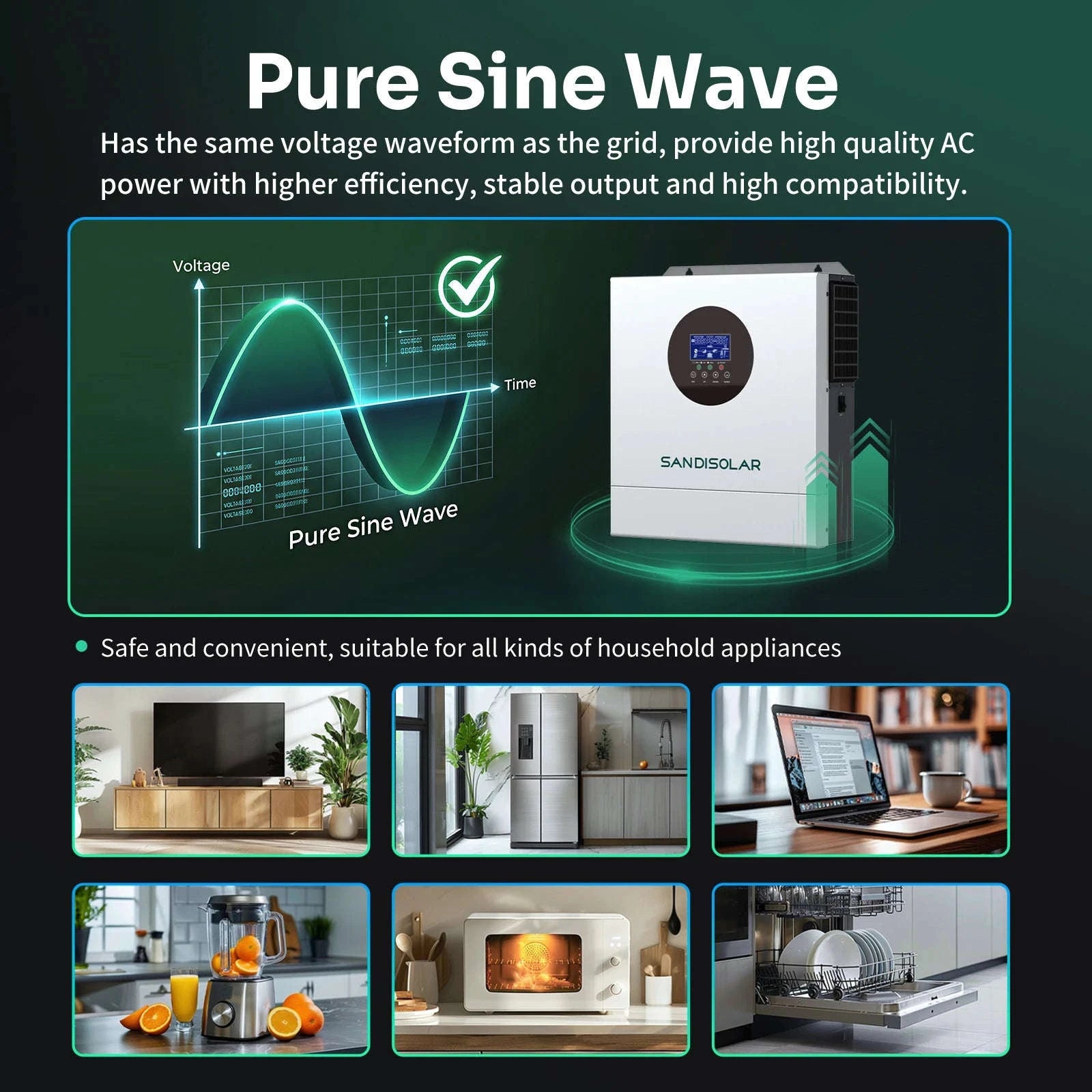 3KW Hybrid Solar Inverter 24V Pure Sine Wave with 100A MPPT-24V 3KW WIFI / 110-120V / 24V|United States