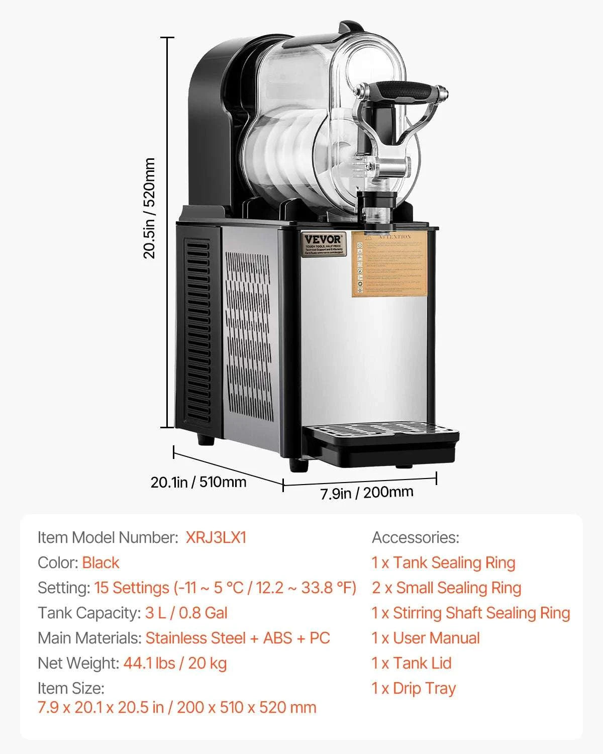 3L Commercial Slushy Machine with Adjustable Temperature Control-3L / United States