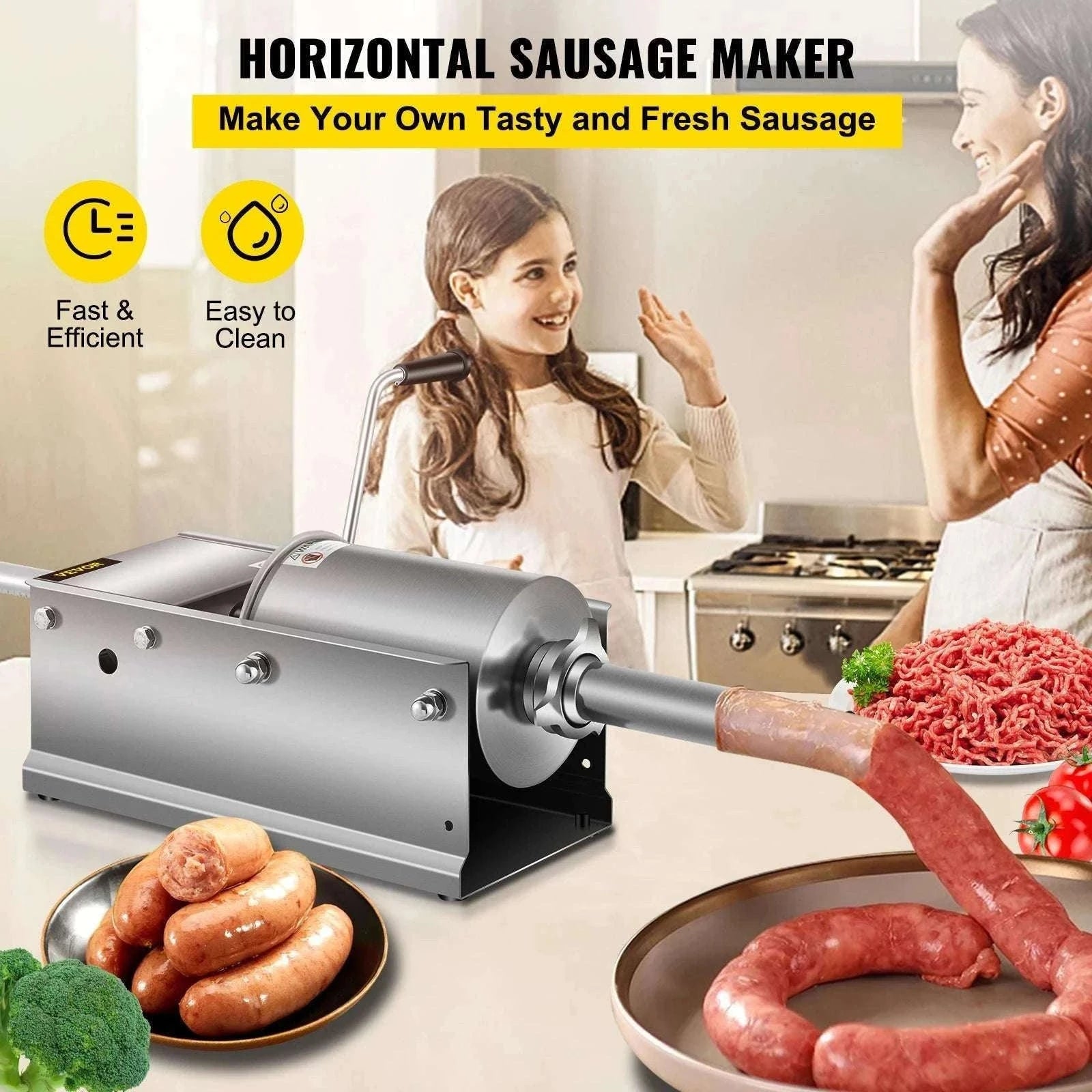 3L Horizontal Sausage Stuffer with 5 Filling Nozzles-GERMANY / 3L