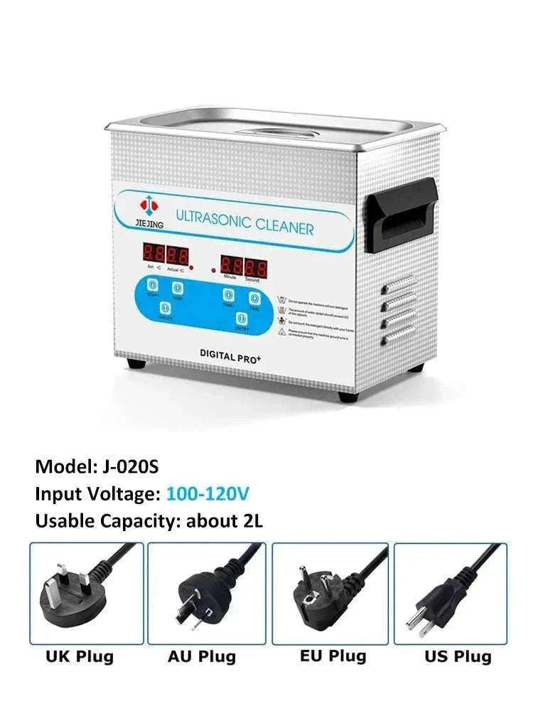 3L Ultrasonic Cleaner with Heat & Timer for Jewelry Glasses-220V-Digital-AU Plug / China Mainland