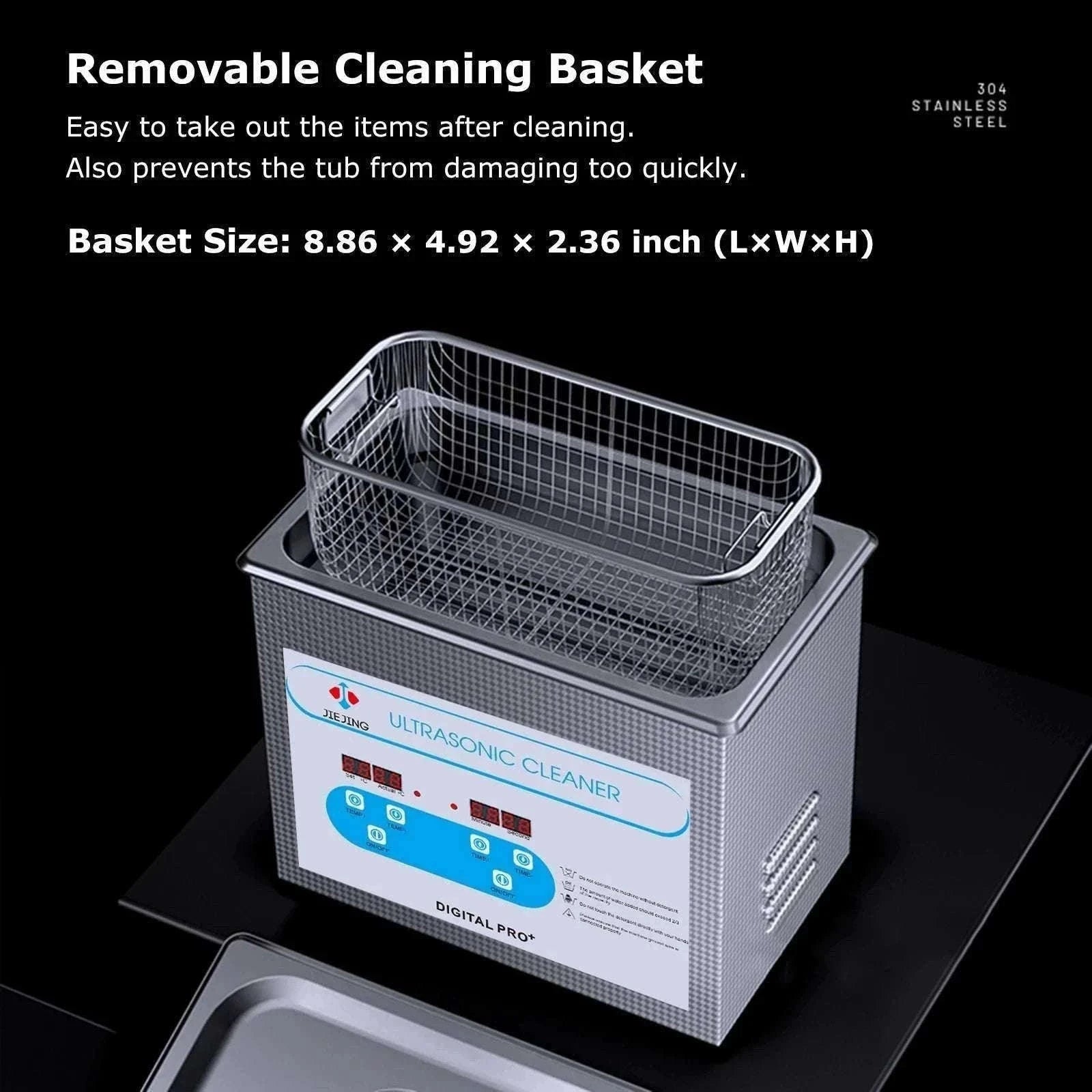 3L Ultrasonic Cleaner with Heat & Timer for Jewelry Glasses-220V-Digital-AU Plug / China Mainland