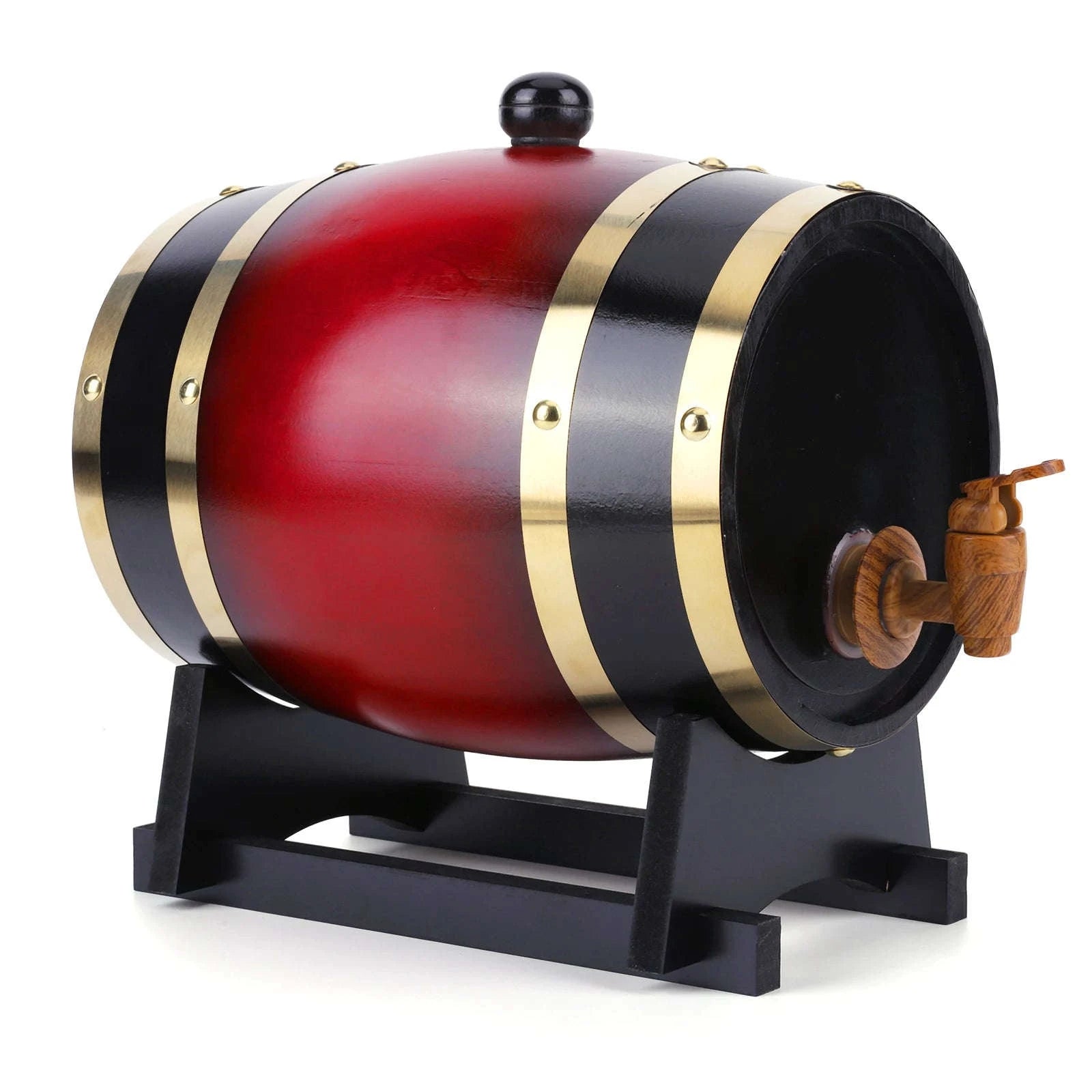3L Wooden Wine Barrel with Faucet and Stand-United States