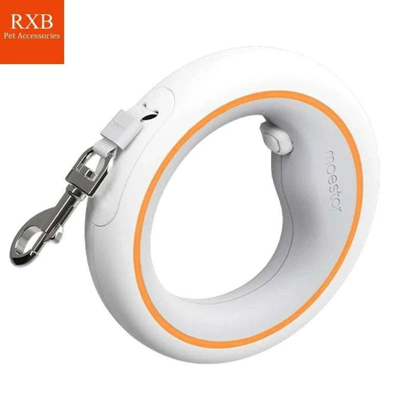 3m Retractable Dog Leash with One-Hand Brake & Anti-Slip Handle-Orange