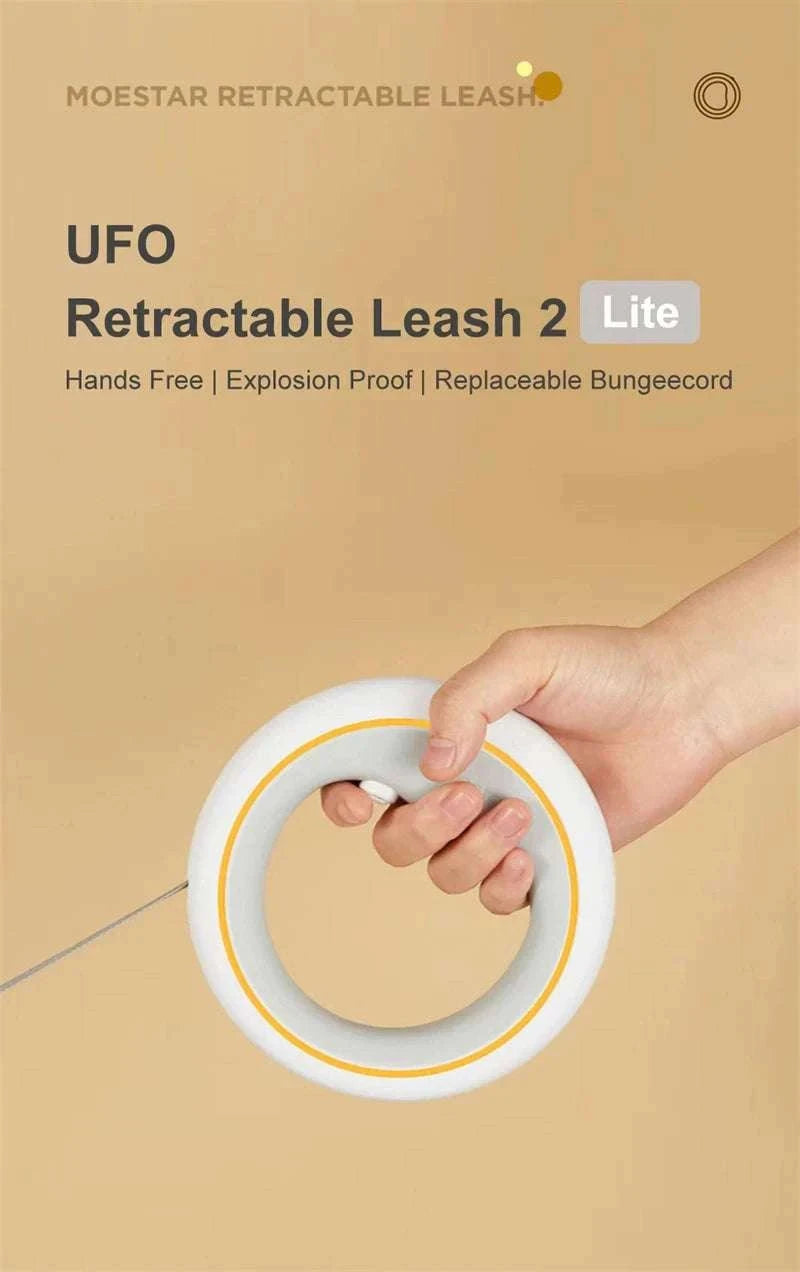 3m Retractable Dog Leash with One-Hand Brake & Anti-Slip Handle-Orange