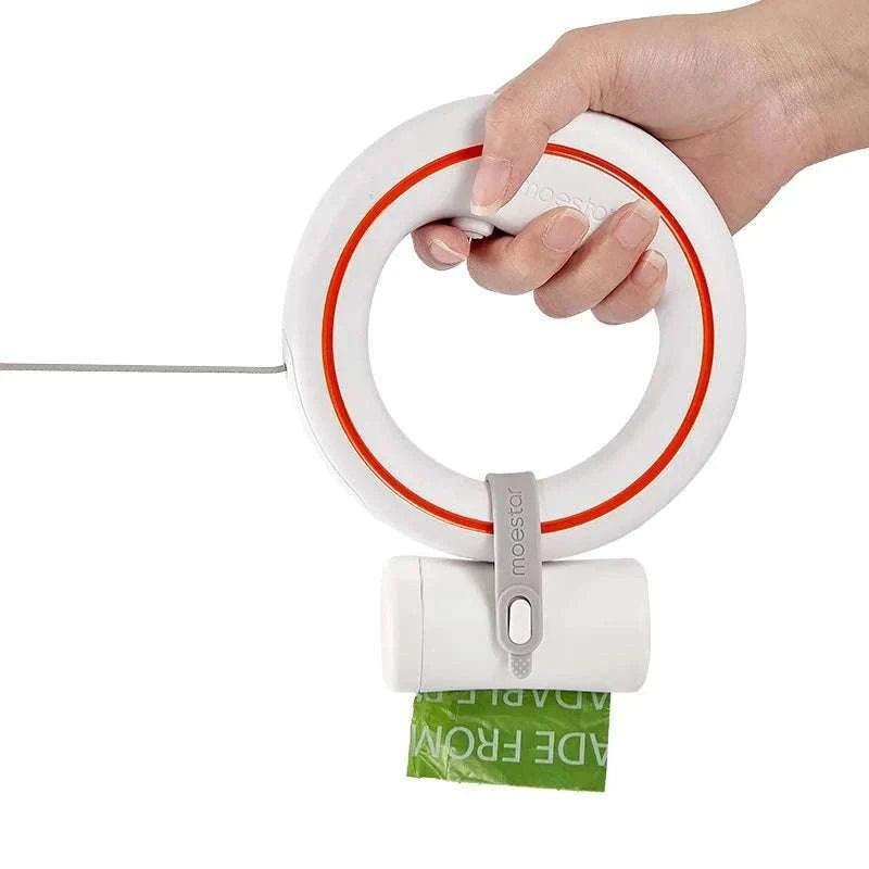 3m Retractable Dog Leash with One-Hand Brake & Anti-Slip Handle-Orange