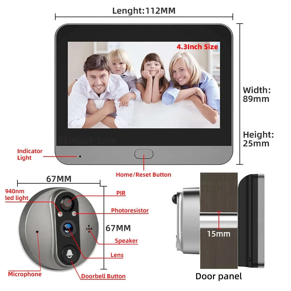 3MP Smart WiFi Peephole Camera-Peephole