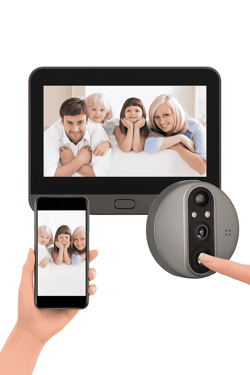 3MP Smart WiFi Peephole Camera with 4.3-inch LCD Viewer-Peephole