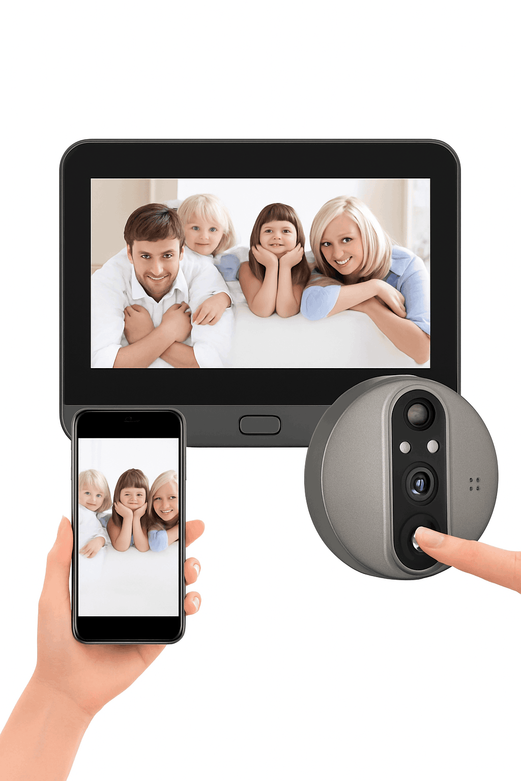 3MP Smart WiFi Peephole Camera with 4.3-inch LCD Viewer-Peephole