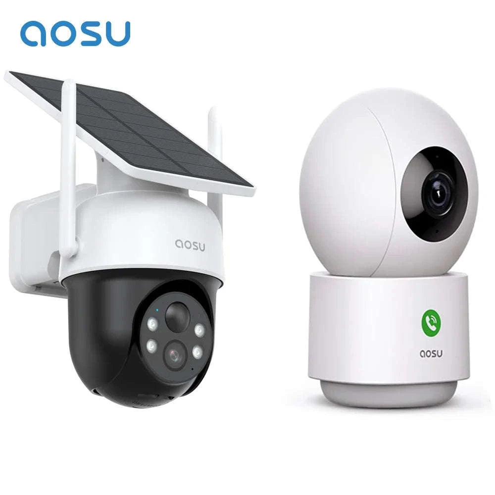 3MP Solar Security Camera and Baby Monitor with Two-Way Audio-2pcs set / United States