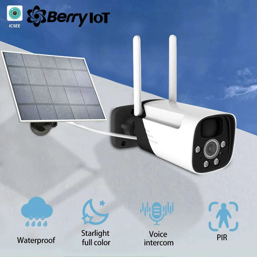 3MP Solar WiFi Security Camera Outdoor with Night Vision & PIR Detection-3MP NO SD Card