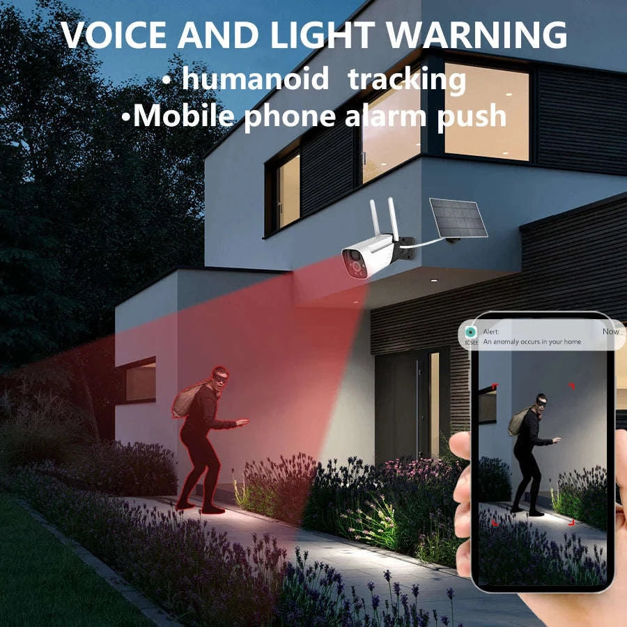 3MP Solar WiFi Security Camera Outdoor with Night Vision & PIR Detection-3MP NO SD Card