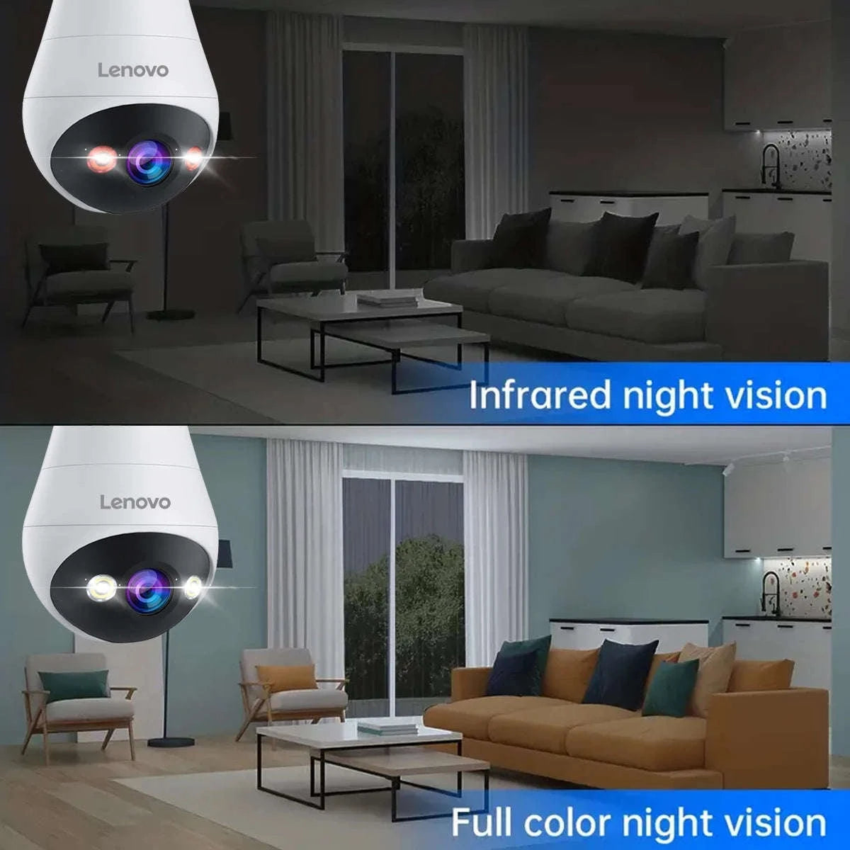 3MP WiFi Bulb Security Camera with 360° View & Night Vision-3MP Bulb Camera