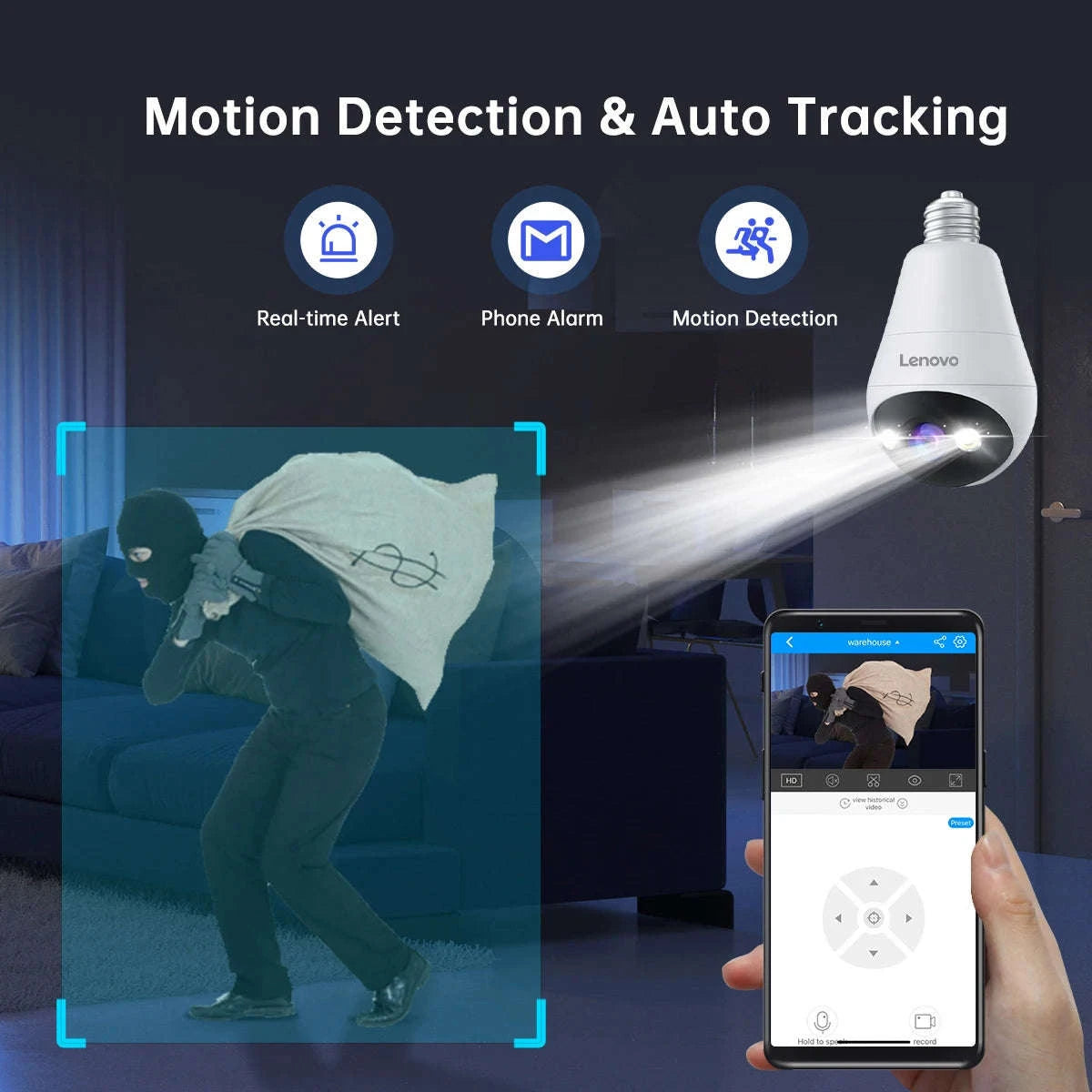 3MP WiFi Bulb Security Camera with 360° View & Night Vision-3MP Bulb Camera