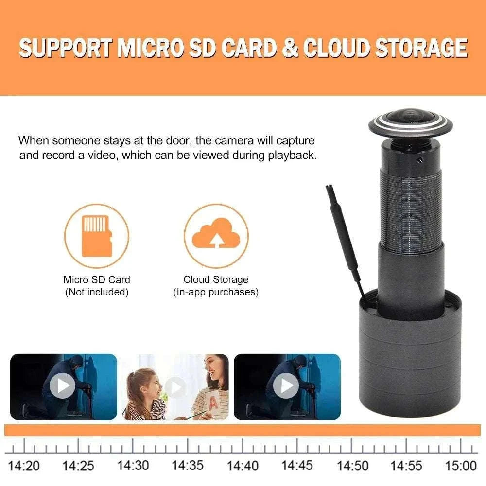 3MP WiFi Door Viewer Camera with Motion Detection & 2-Way Audio-Only Camera