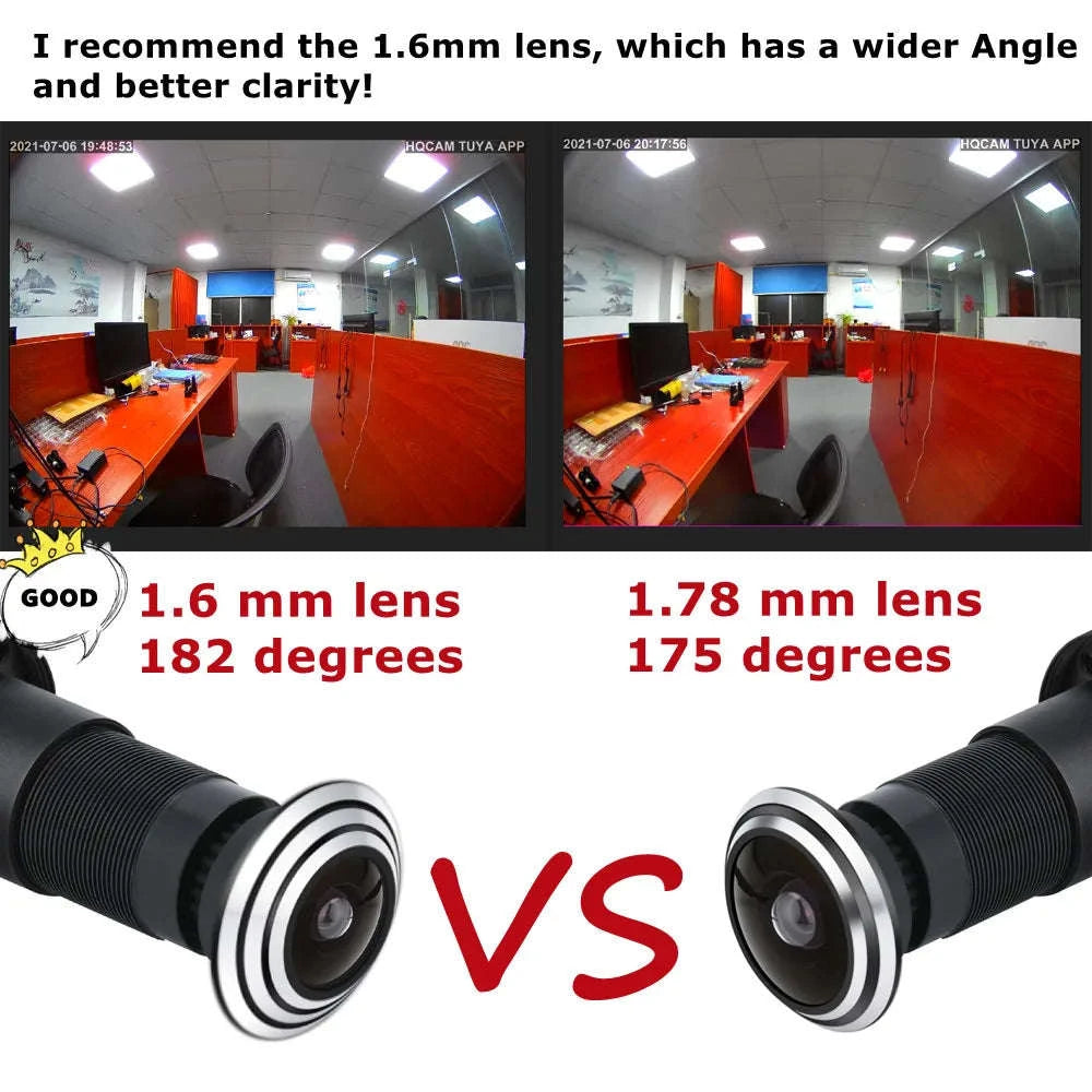 3MP WiFi Peephole Camera with 155° Wide-Angle Door View-NO TF CARD