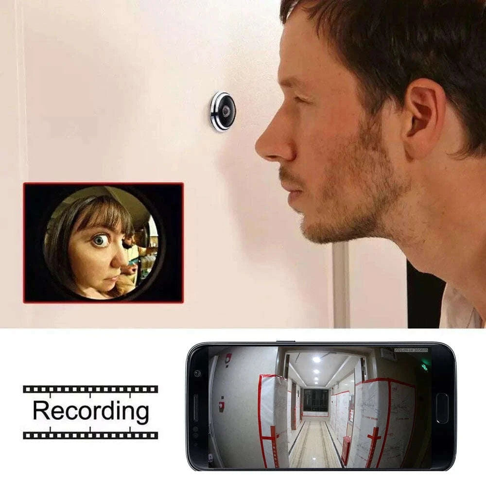 3MP WiFi Peephole Camera with 155° Wide-Angle Door View-NO TF CARD