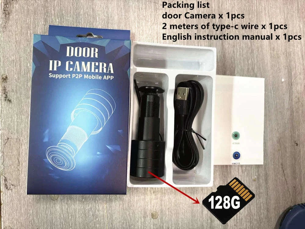 3MP WiFi Peephole Camera with 155° Wide-Angle Door View-NO TF CARD