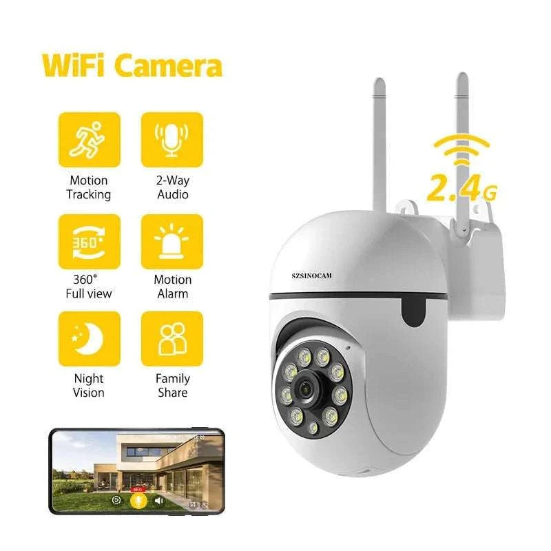 3MP WiFi PTZ Security Camera with 360° View & Two-Way Audio-