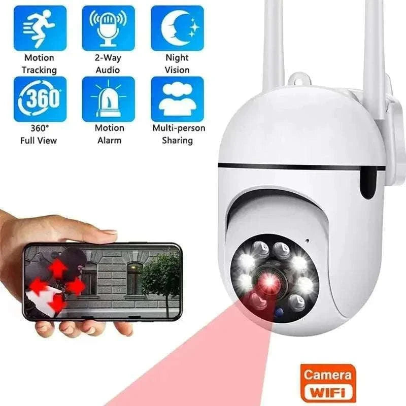 3MP WiFi PTZ Security Camera with Night Vision and Alerts-EU Plug
