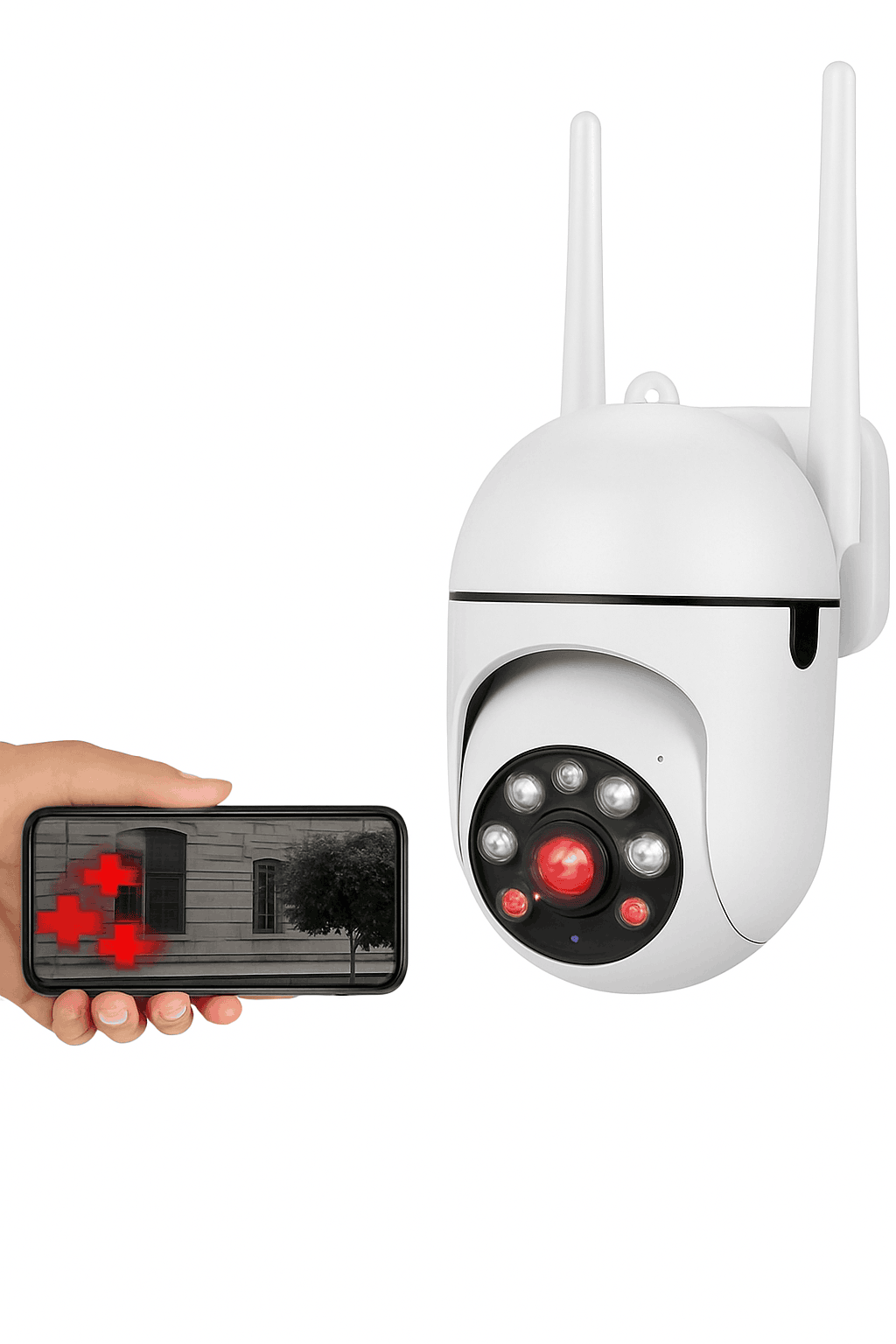 3MP WiFi PTZ Security Camera with Night Vision and Alerts-EU Plug