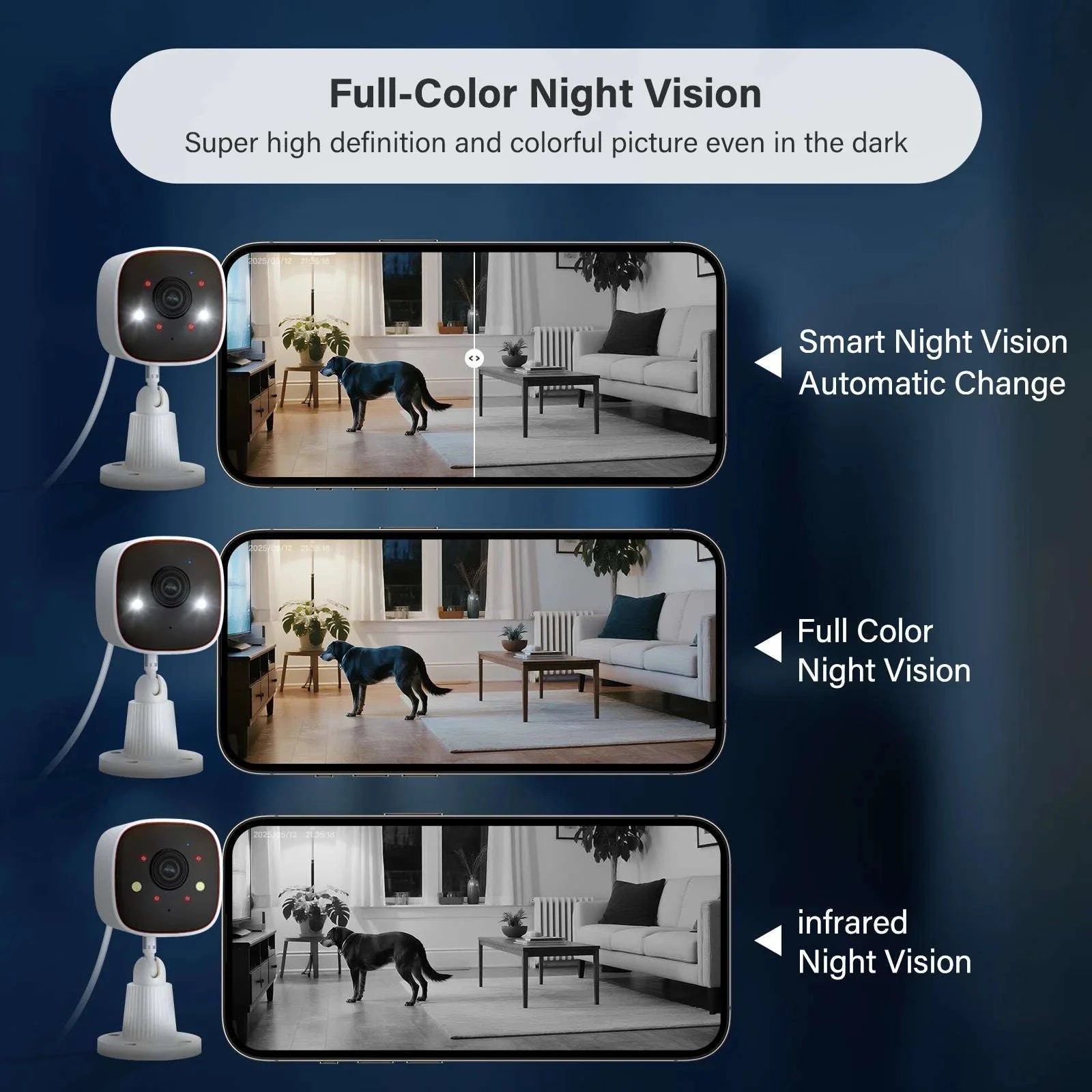 3MP WiFi Security Camera 1296P Outdoor Indoor Waterproof IP66-4PCS / United States