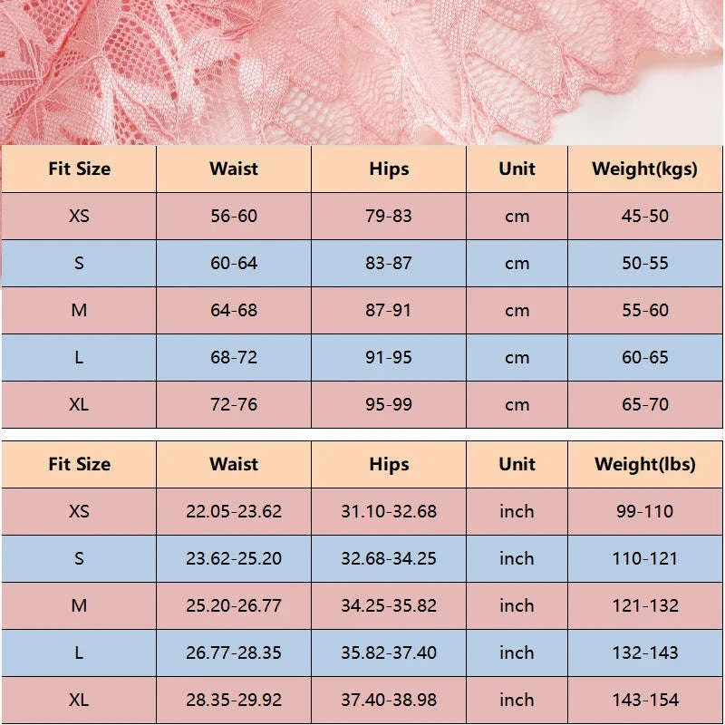 3Pcs Lace Hollow Out Underwear Set for Women-Style 1 / XL / 3pcs