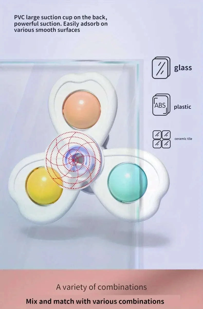 3PCS Suction Cup Spinner Toy for Bath-3pcs