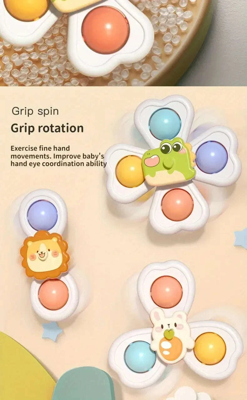 3PCS Suction Cup Spinner Toy for Bath-3pcs