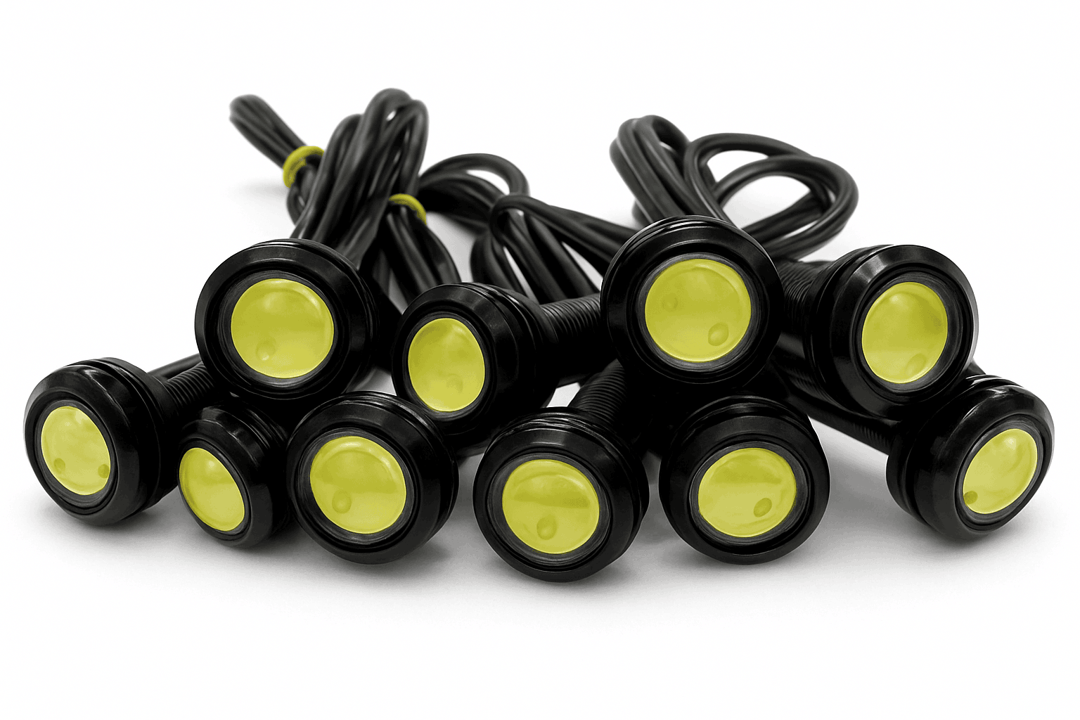 4/10/20PCS 18MM Motorcycle LED Eagle Eye Driving Lights Super Bright DRL Daytime Running Lights Reversing Stop Signal Light-Green / 10pcs