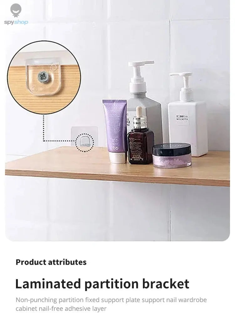 4/10pcs Wardrobe Divider Brackets Non-Marking Sticky Kitchen Cabinet Divider Brackets Anti-Side Slip Layer Support Brackets Spy-shop.com