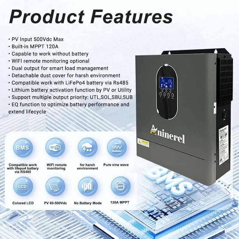 4.2KW 110V Hybrid Off Grid Solar Inverter with 120A MPPT-4.2KW 120V 24V / United States