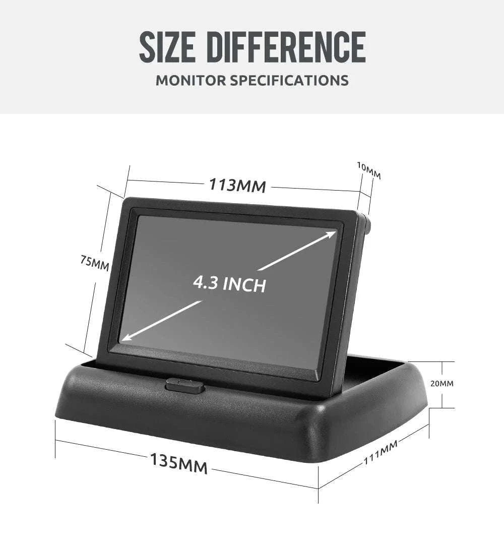 4.3" Folding Car Monitor with Rear View Camera and 8 LED Backup-China Mainland