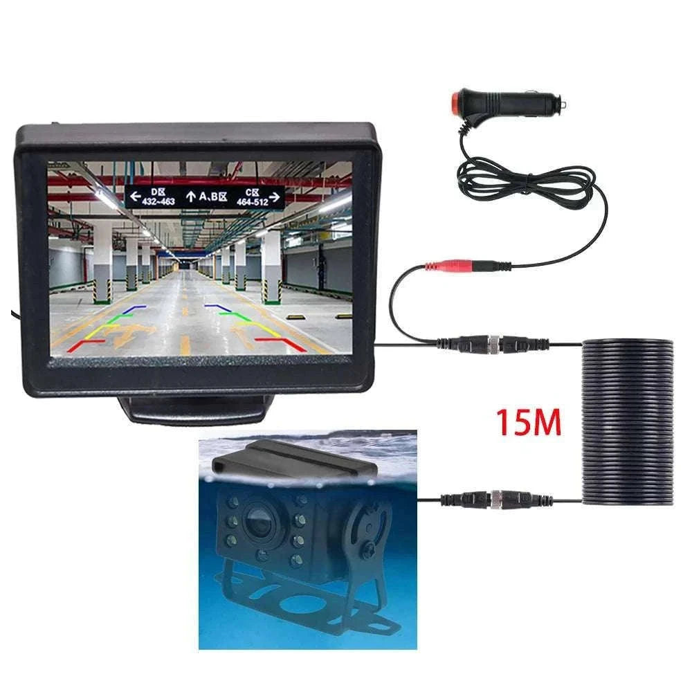 4.3" HD Backup Camera System with Monitor for Car & Truck-MBUS-15M