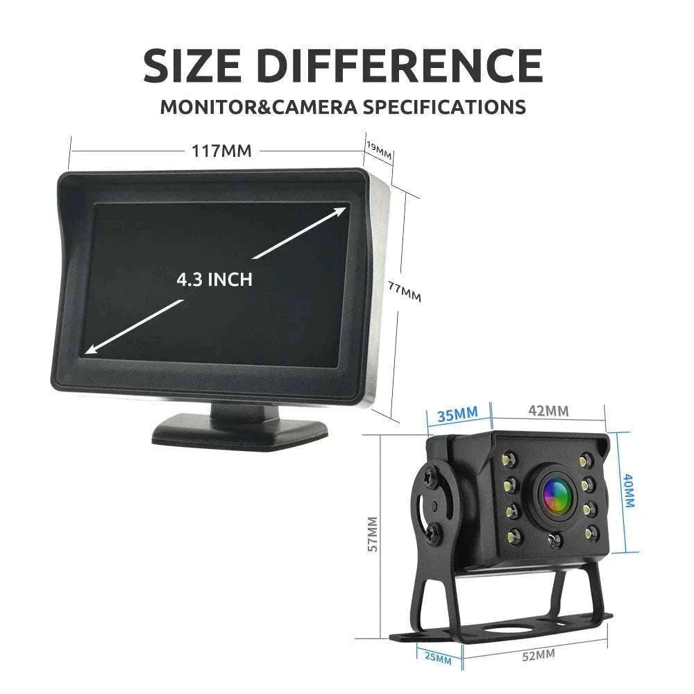 4.3" HD Backup Camera System with Monitor for Car & Truck-MBUS-15M