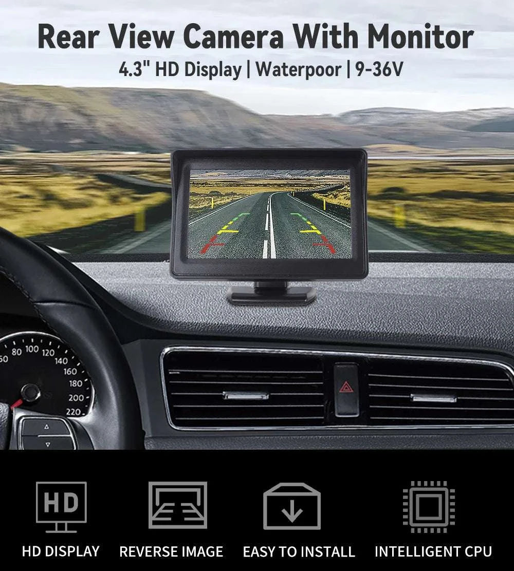 4.3" HD Backup Camera System with Monitor for Car & Truck-MBUS-15M