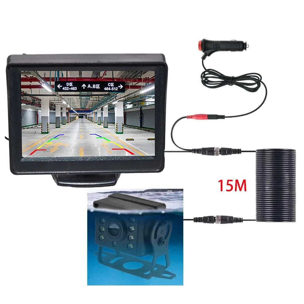 4.3" HD Backup Camera System with Monitor for Car & Truck-MBUS-15M