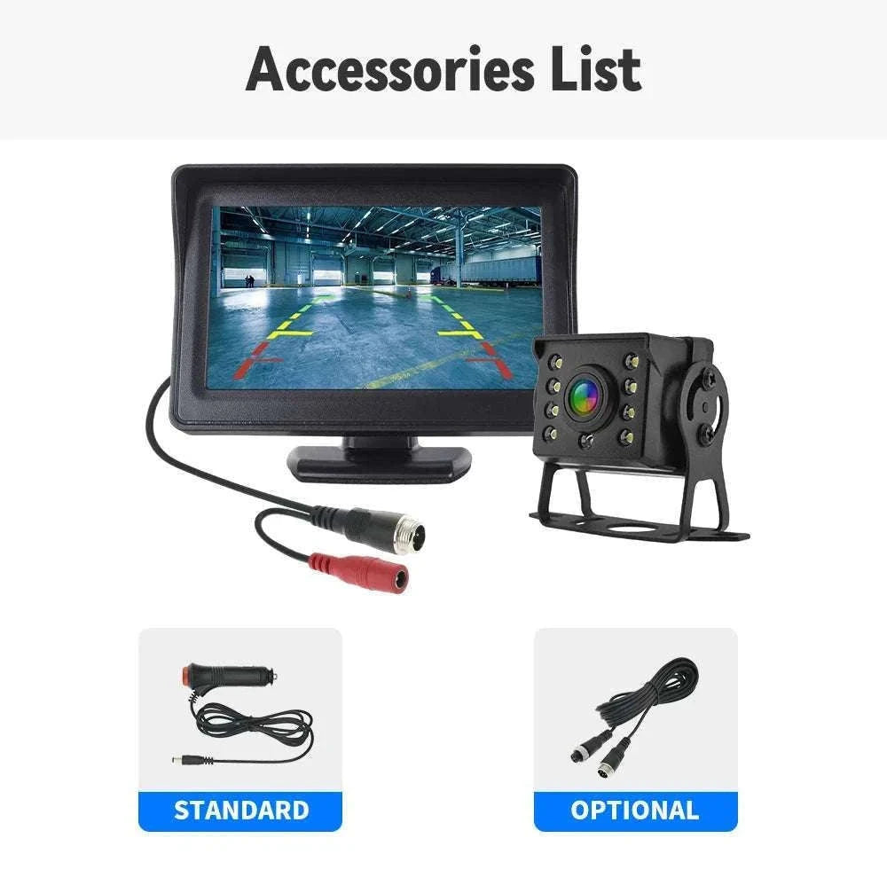 4.3" HD Backup Camera System with Monitor for Car & Truck-MBUS-15M