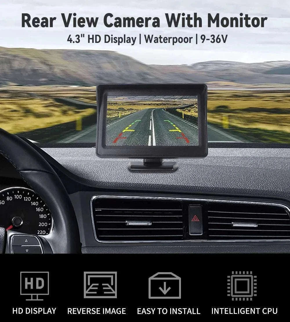 4.3" HD Backup Camera System with Monitor for Car & Truck-MBUS-15M