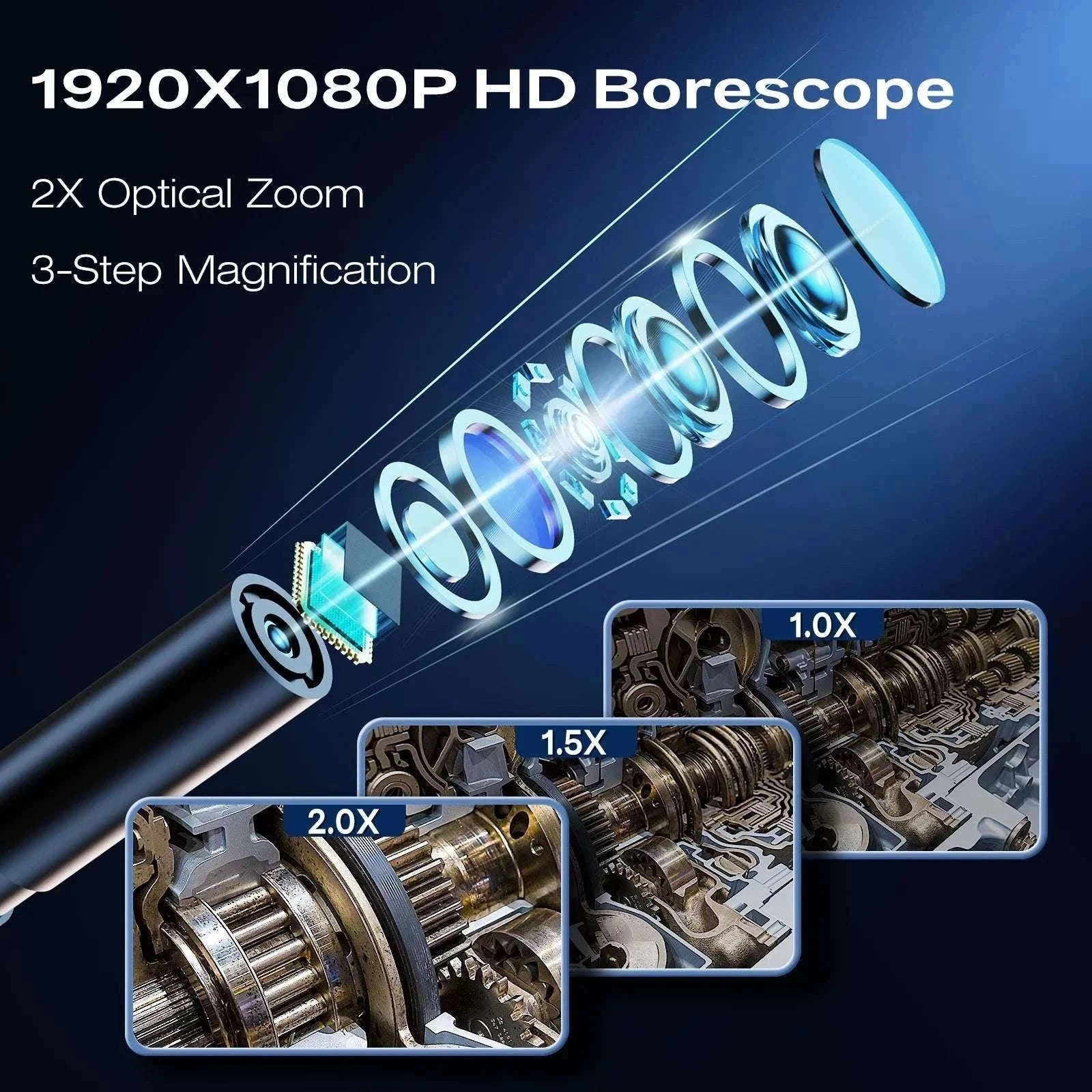 4.3" HD Endoscope Camera with Screen 16.5ft Cable Pipe Inspection-black / 5M / 8mm|United States