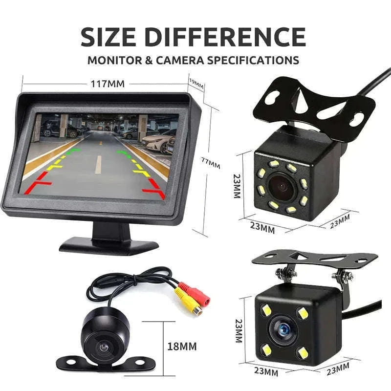 4.3 Inch Rear View Camera Monitor for Parking-X116-4LED Camera