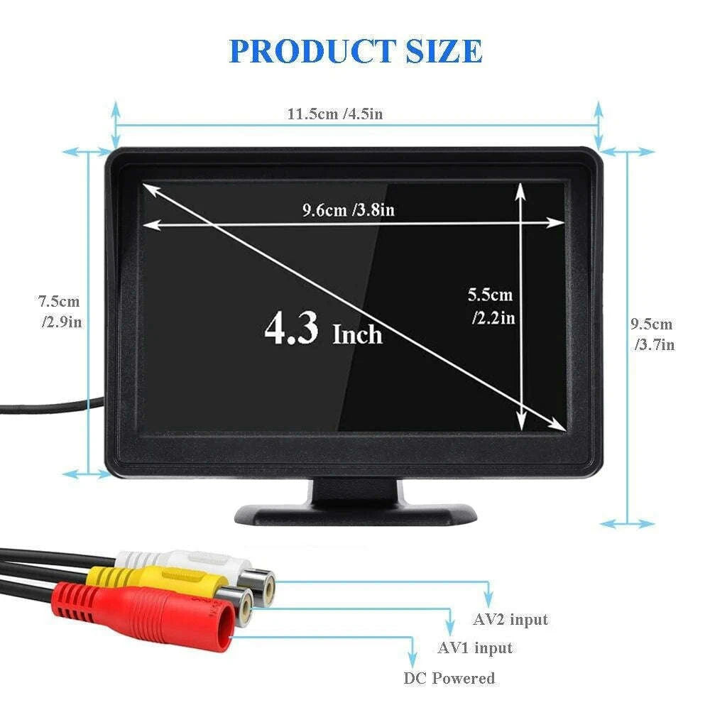 4.3 Inch Rear View Camera Monitor for Parking-X116-4LED Camera
