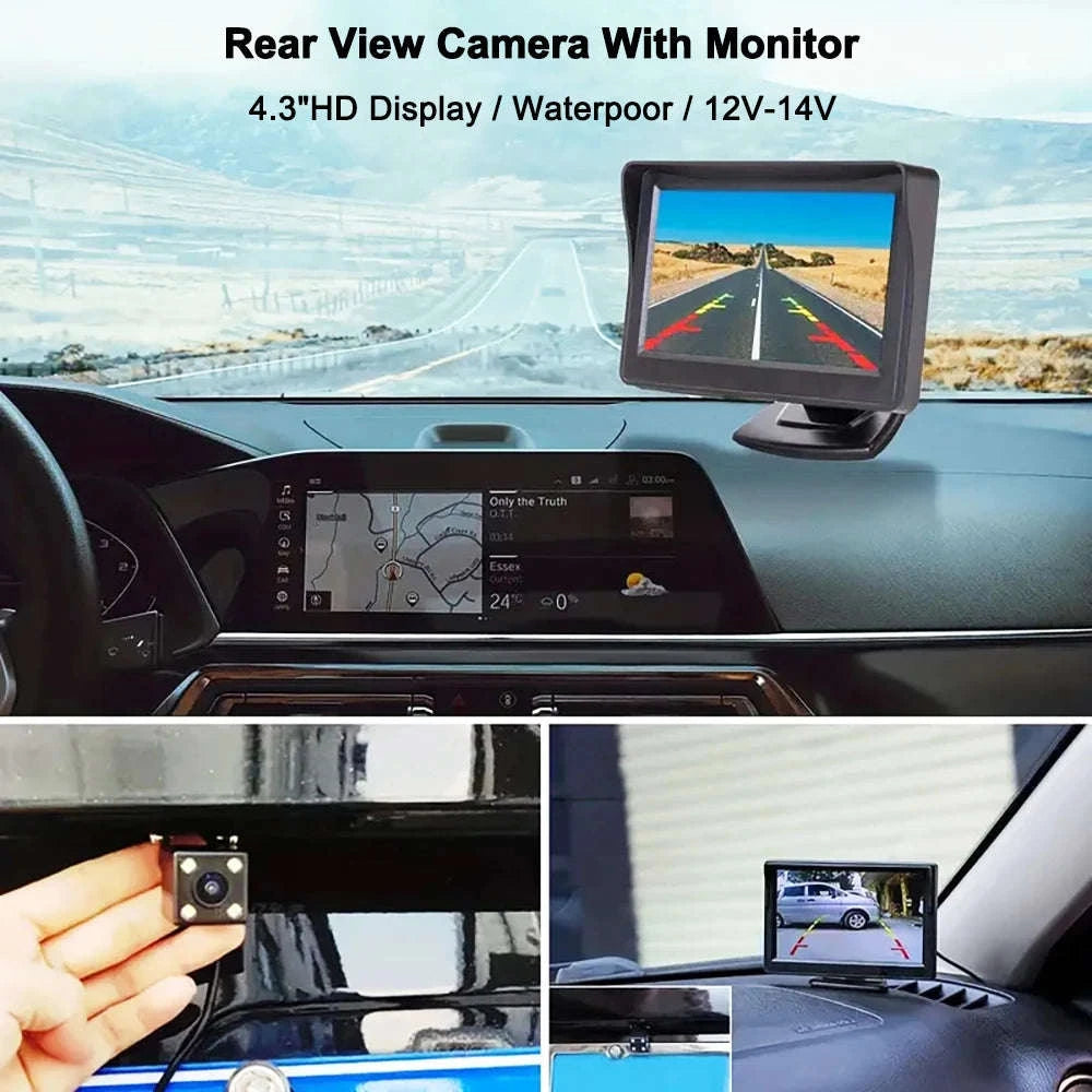 4.3 Inch Rear View Camera Monitor for Safer Parking-X116-4LED Camera