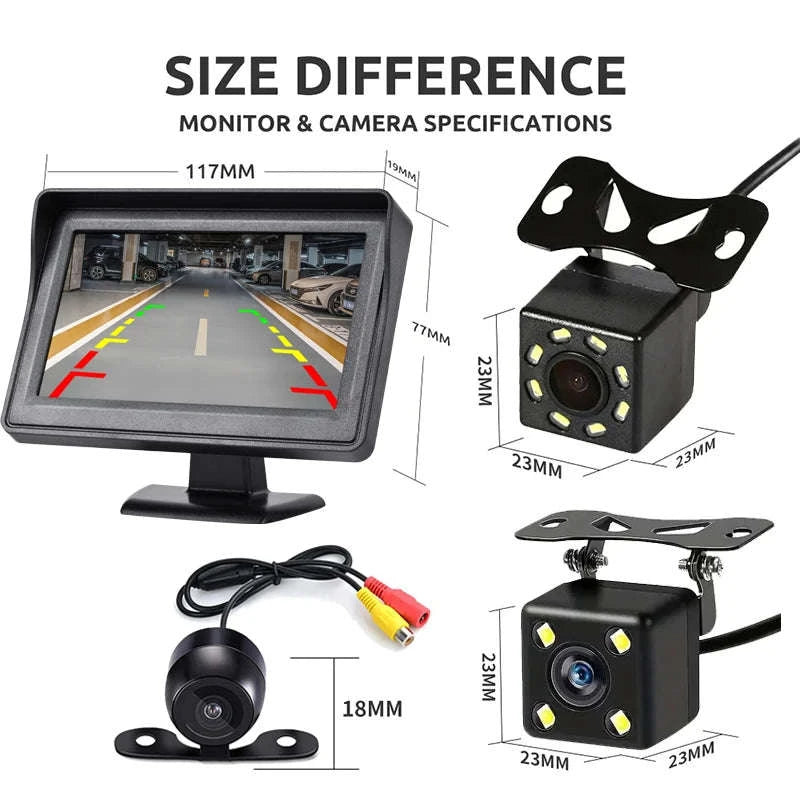 4.3 Inch Rear View Camera Monitor for Safer Parking-X116-4LED Camera