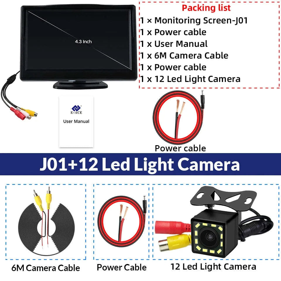 4.3 Inch Rear View Camera Monitor Screen for Car Parking-Only 4.3Inch Display / China Mainland
